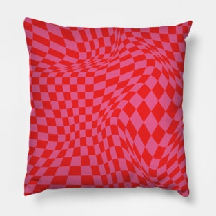 Checkerboard Pattern - Pink Pillow