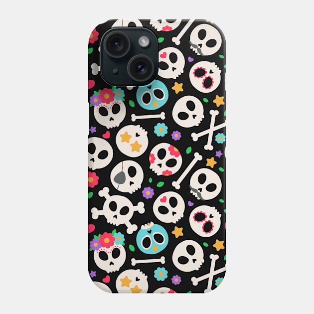 Cute Painted Skull and Bones Phone Case by Made In Kush