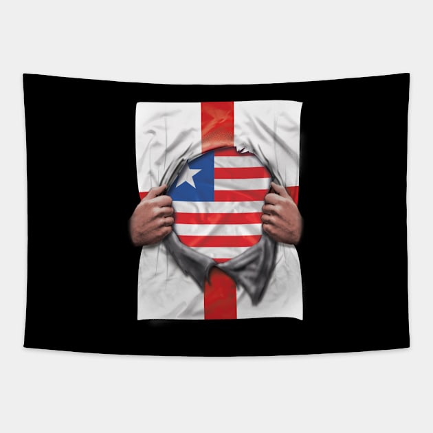 Liberia Flag English Flag Ripped - Gift for Liberian From Liberia Tapestry by Country Flags
