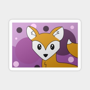 Cute Fox with Purple Background Magnet