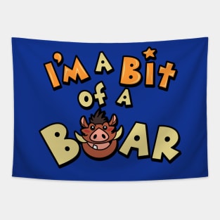 Funny Cute Kawaii Animals Boar Clever Pun Typography Meme Tapestry