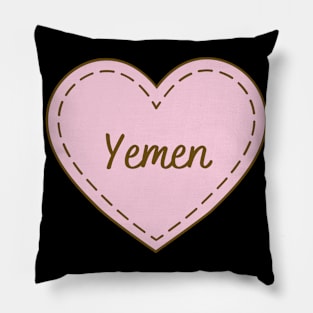 I Love Yemen Simple Heart Design Pillow