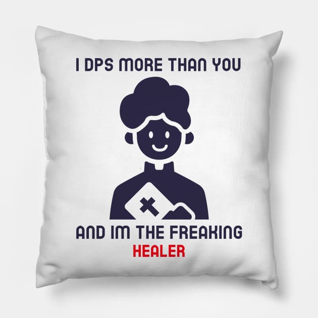 MMORPG Player Healer Support I DPS More Than You Pillow by NivousArts