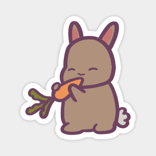 Cute Bunny Rabbit Eating a Carrot Magnet