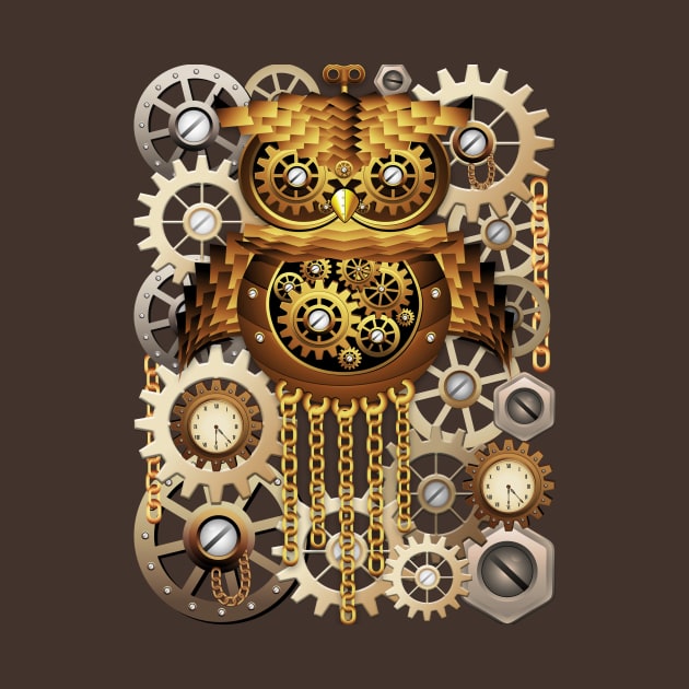 Steampunk Owl Vintage Style by BluedarkArt