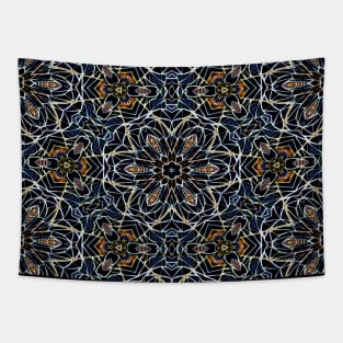 Spiritual Special  Flower Blue Yellow Art Pattern Tapestry