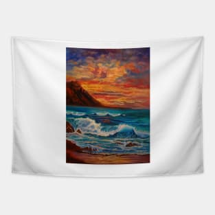 Fiery Sunset Tapestry