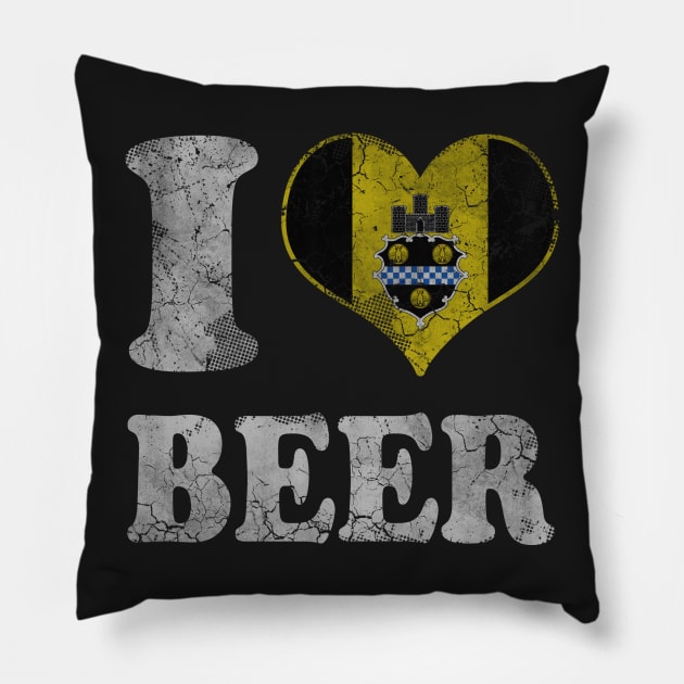 I Heart Pittsburgh Beer Pillow by E