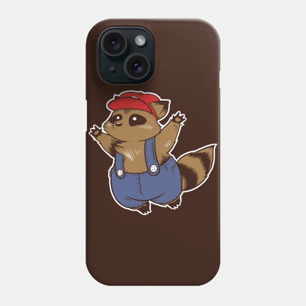 Tanuki in a Plumber Suit Phone Case by samandfuzzy