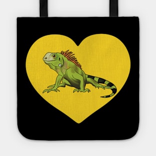 Iguana Heart for Iguana Lovers, Yellow Tote