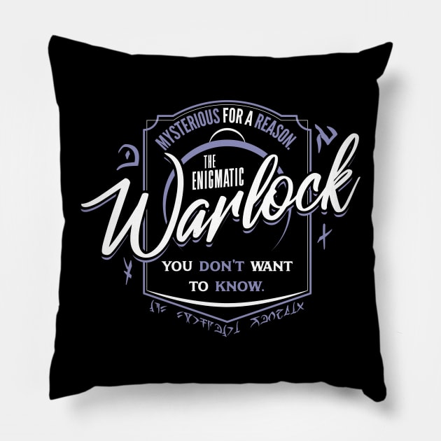 WARLOCK Fantasy RPG GM Dungeon Game Master DM boardgame tee Pillow by Natural 20 Shirts