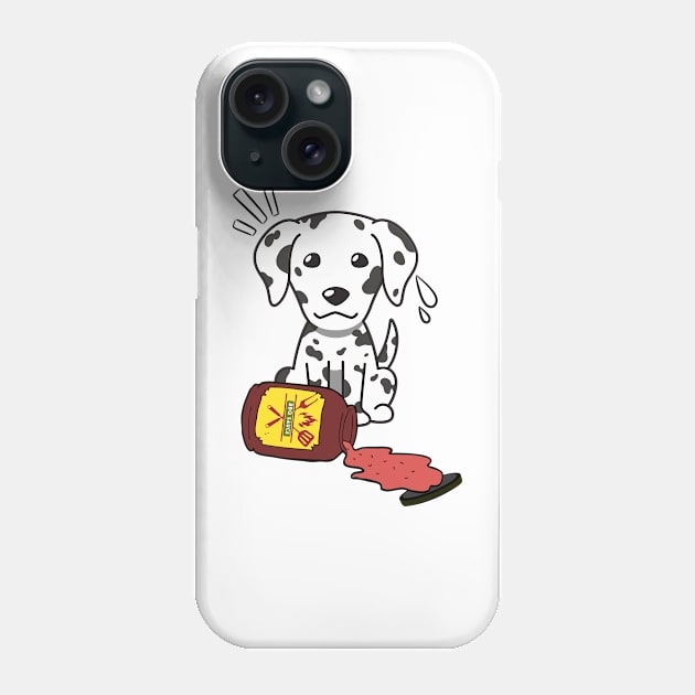 Funny Dalmatian Spills a jar of BBQ Sauce Phone Case by Pet Station