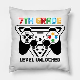 7th Grade Level Unlocked Video Gamer Back to School Boys Pillow