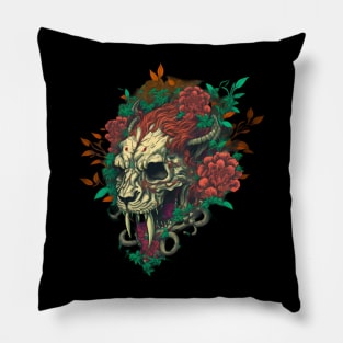 Lion and blooms Pillow