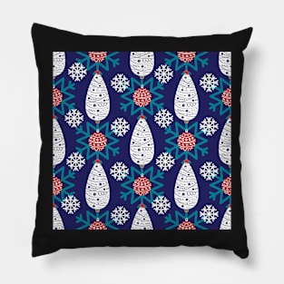 Holiday Snowflakes and Pine Cones Pillow