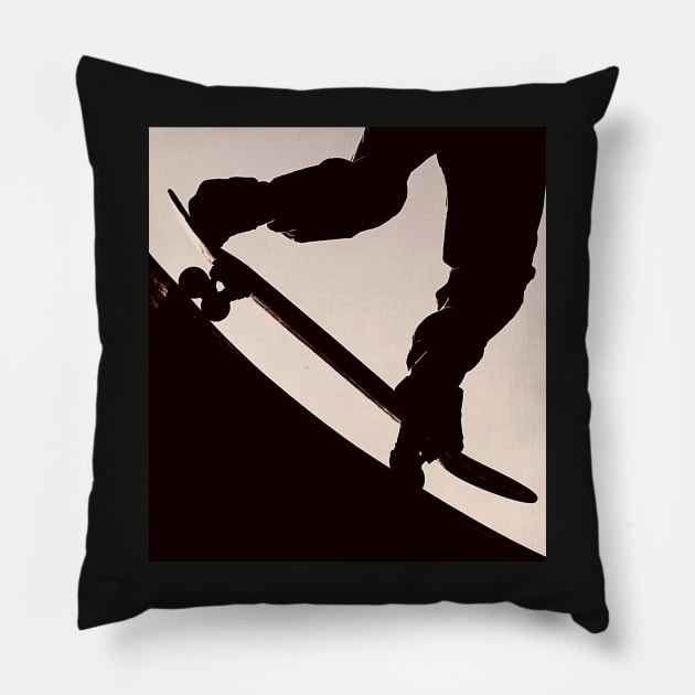 Skateboarding Design Active, Skater Boy Life, Skate Silhouette, Sk8 Pillow by DMRStudio