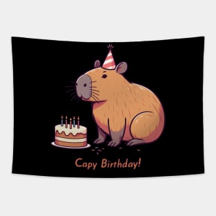 Cappy Capy Birthday Capybara Tapestry