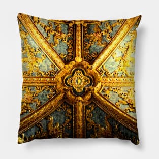 gold in the blue of eternity Pillow