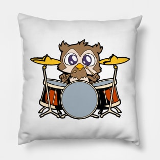 Comic owl drummer Pillow