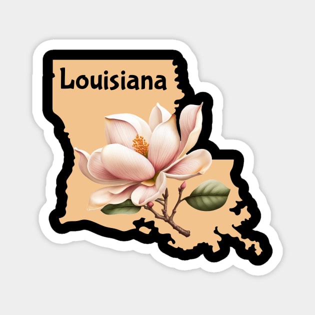 ribben batteri huh Louisiana Magnolia State Flower - Louisiana - Magnet | TeePublic