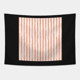Beach day watercolor stripes in soft apricot blush Tapestry