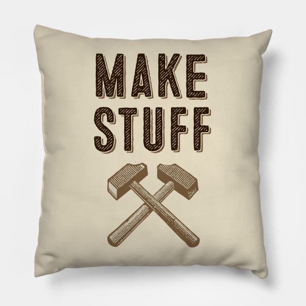 Maker's Credo: Tan Pillow by TheFactorie