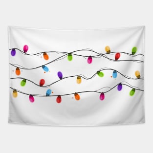 Colorful christmas glowing light bulb Tapestry