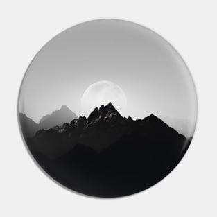 Mountains Landscape Black Gradient Pin