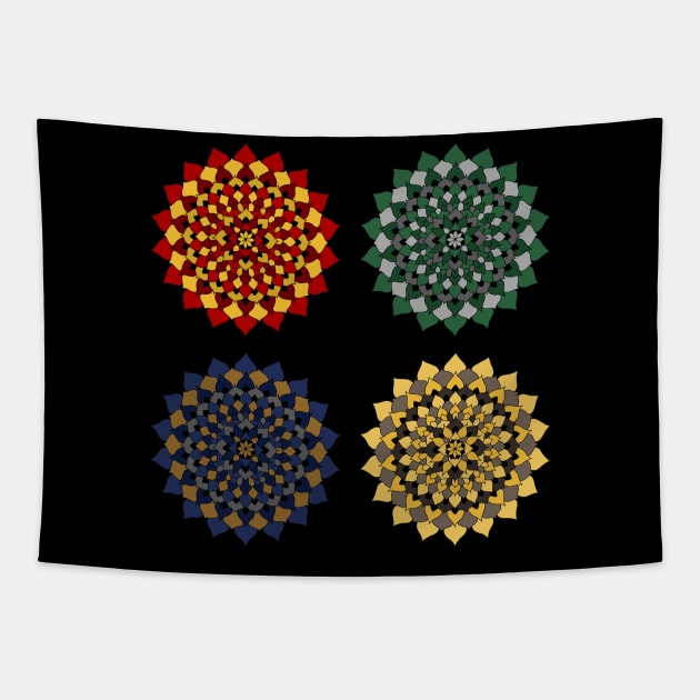 House Pride Floral Mandalas Tapestry by ElviraDraat