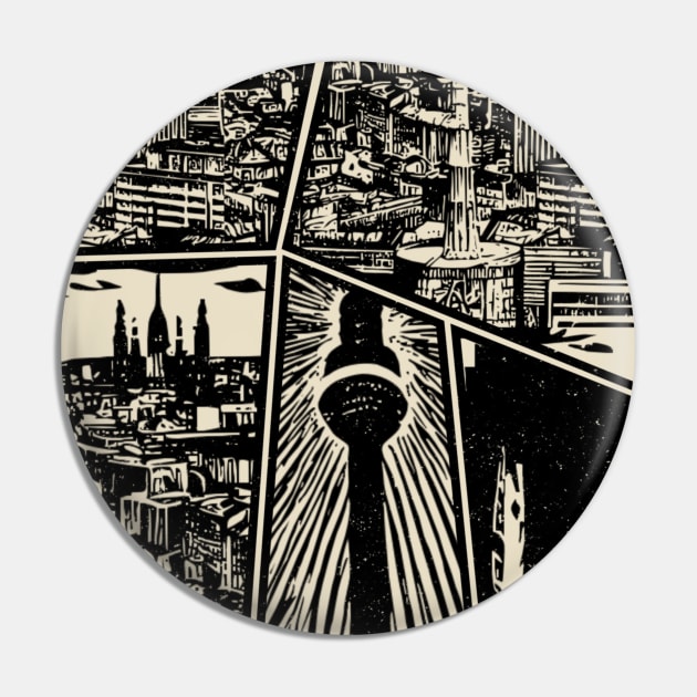 Berlin Skyline, Manga Style, Created by AI Pin by RCDBerlin