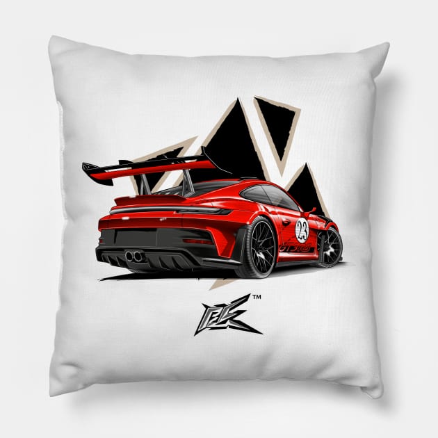 porsche 992 gt3rs Pillow by naquash