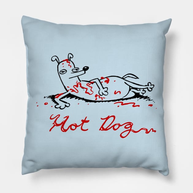 Hot Dog Pillow by neilkohney