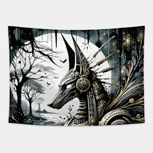 Steampunk Anubis Tapestry