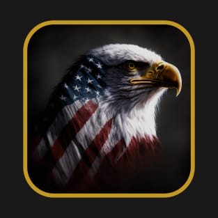 Patriotic American Flag Bald Eagle T-Shirt