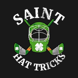 St Patricks Day Saint Hat Tricks Hockey Shamrock T-Shirt