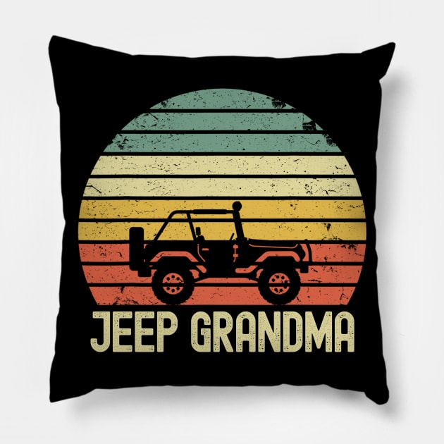 Jeep Grandma Vintage Jeep Retro Jeep Sunset Jeep Jeep Mom Jeep Women Pillow by Liza Canida