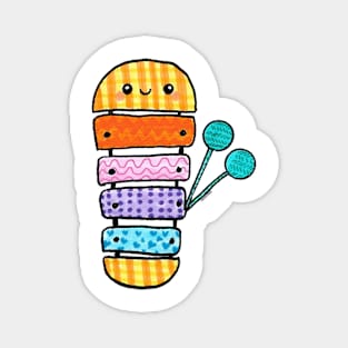 xylophone kawaii doodle art Magnet