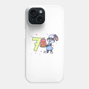 I am 7 with bunny - girl birthday 7 years old Phone Case