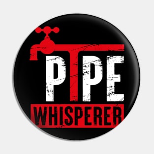 Pipe Whisperer Plumber Plumbing Funny Distressed Style Pin