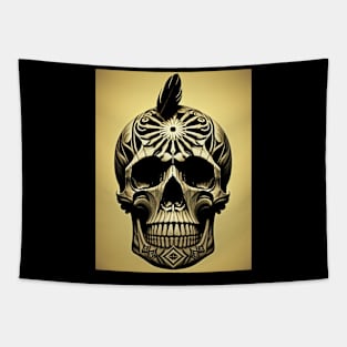 skull with feathers Tapestry