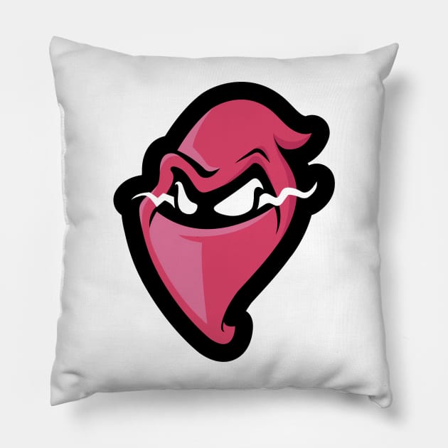 Hooded mascot logo Pillow by Green Dreads