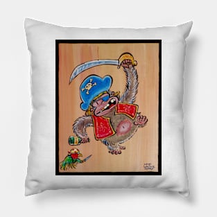 Rampaging Pirate Ape and Parrot Pillow