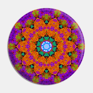 Shamanic psychedelic kaleidoscope design Pin