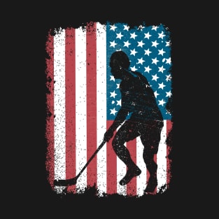 Patriotic American Lacrosse Player T-Shirt