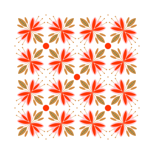 Spring flowers and leaves pattern, version 4 T-Shirt