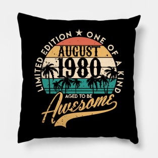 40th birthday gifts for men and women August 1980 gift 40 years Pillow