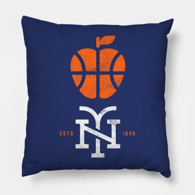 Cool Big Apple New York Knicks Basketball Fan Pillow by BooTeeQue