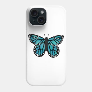 Teal butterfly Phone Case