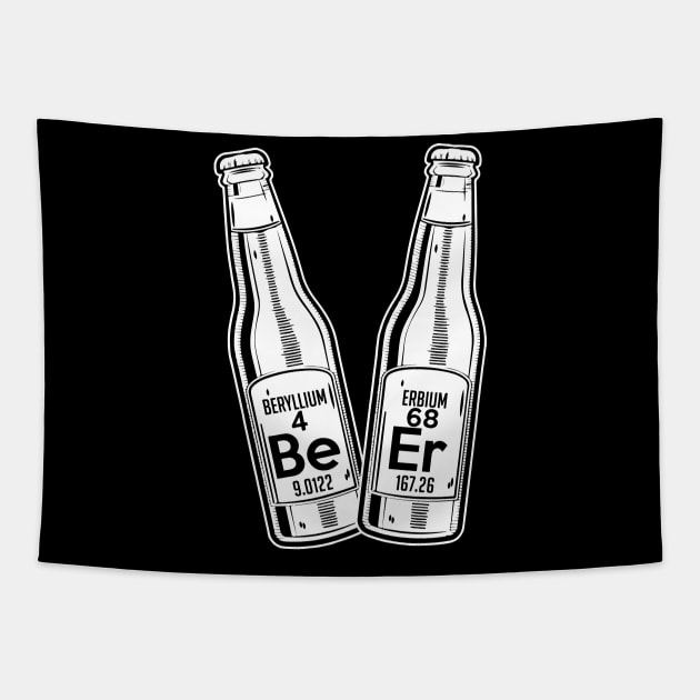 Beer Beryllium Erbium Funny Chemistry Periodic Pun Tapestry by theperfectpresents