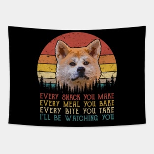 Retro Akita Every Snack You Make Every Meal You Bake Tapestry